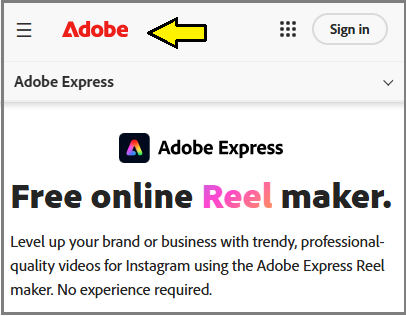 Adobe Express AI Reels Maker